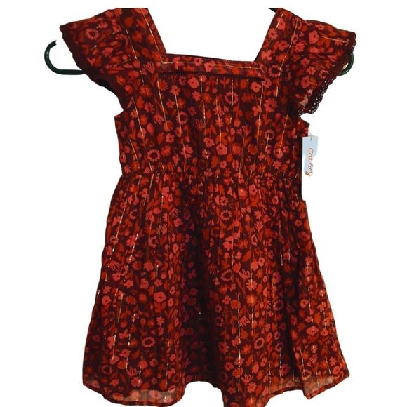 Cat & Jack Other - Cat & Jack Burgundy Floral Dress sz S 4/5
